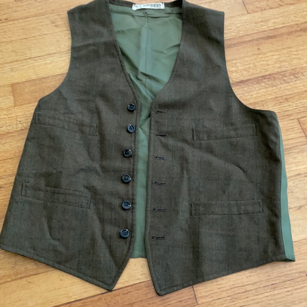 Vintage olive green and brown vest.